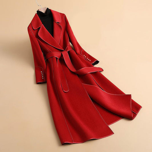 Double-sided Slim Belted Trench Coat