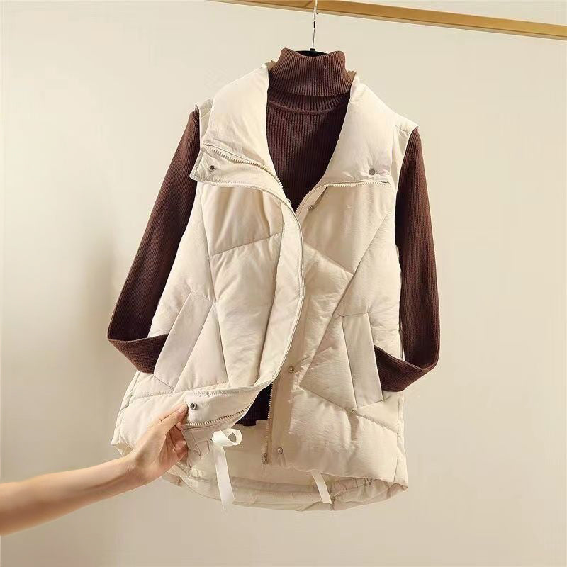 Women's down cotton padded winter vest jacket