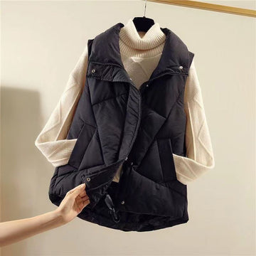 Women's down cotton padded winter vest jacket