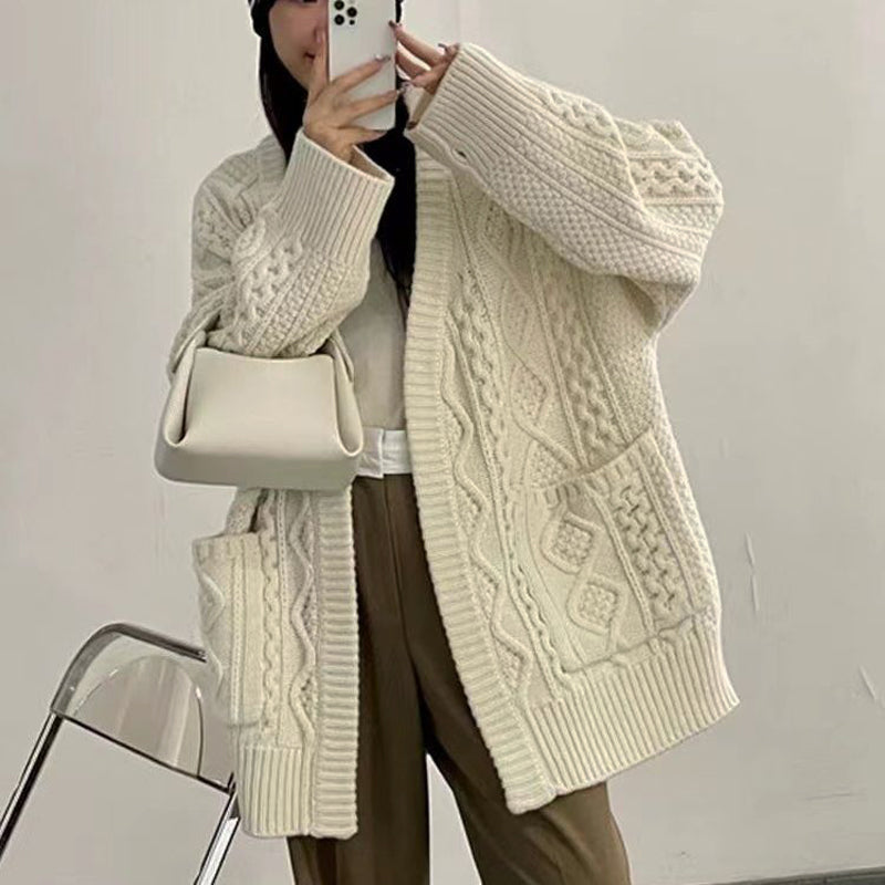 Thickened Twisted Knitted Cardigan