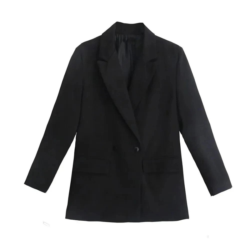 Multicolor lapel loose double-breasted suit jacket for women