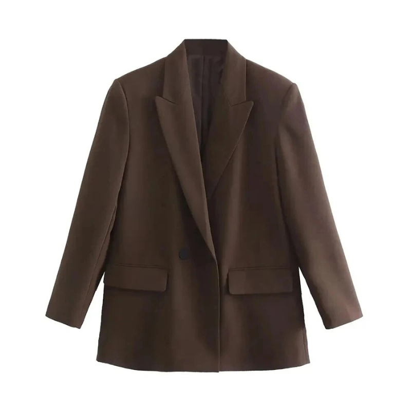 Multicolor lapel loose double-breasted suit jacket for women