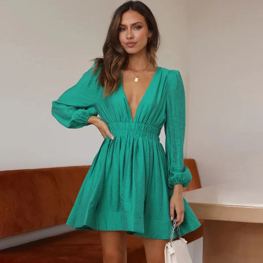 Flowy Smocked Waist Mini Dress