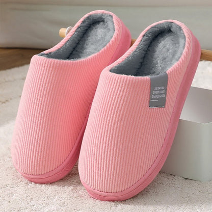 Women's non-slip plush cotton slippers