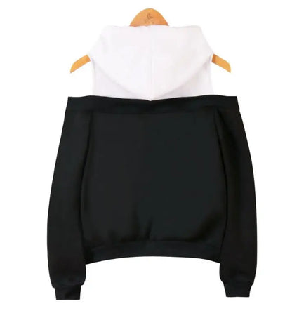 Women's off-shoulder hooded sweatshirt