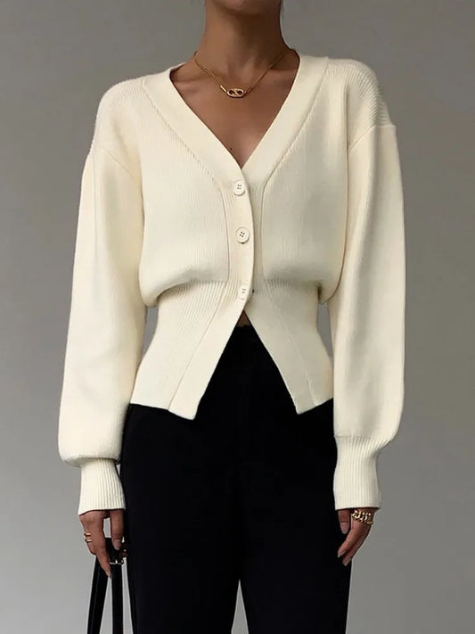 V-Neck Knitted Cardigan Sweater Jacket