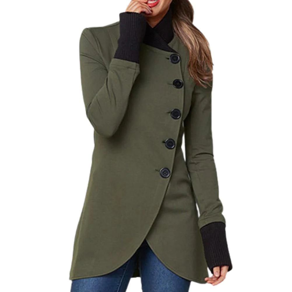 Fien - single-breasted split hem long-sleeved jacket