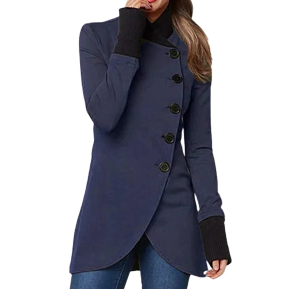 Fien - single-breasted split hem long-sleeved jacket