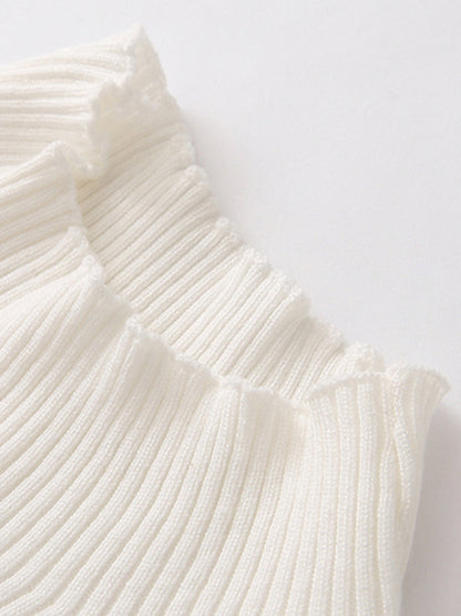 Women's asymmetrical trim mock neck sweater
