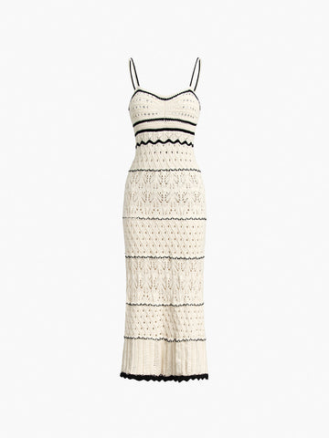 Blythe - crochet eyelet see through midi dress