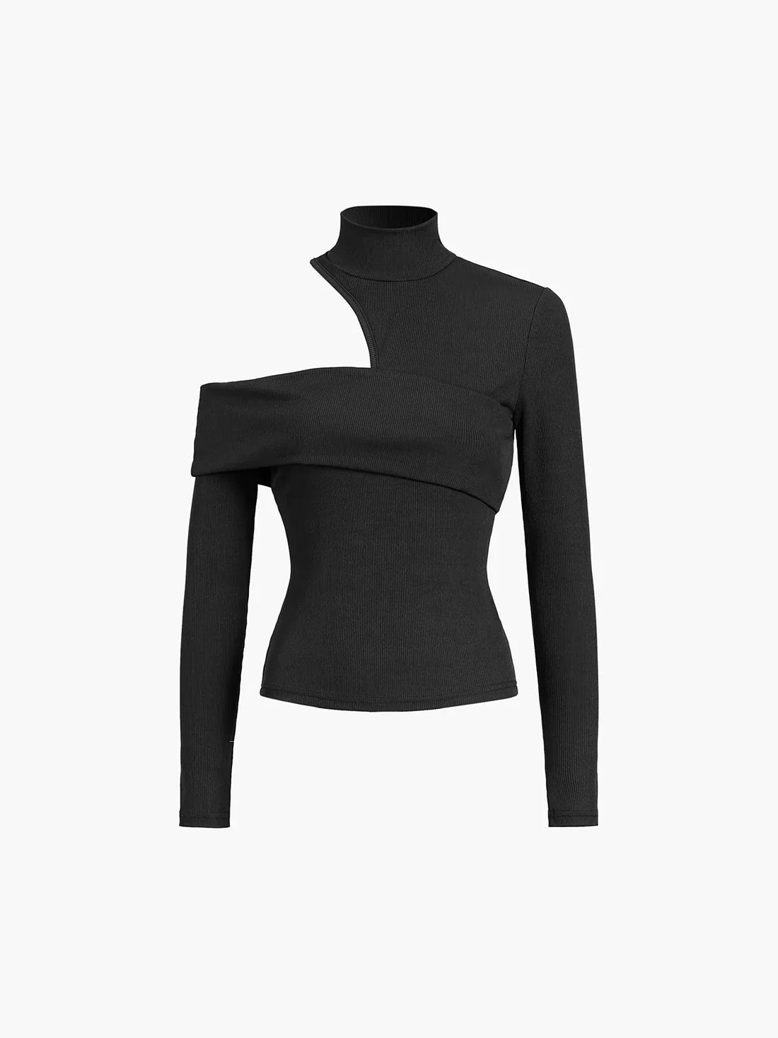 Women's hollow one shoulder slim fit long sleeve top