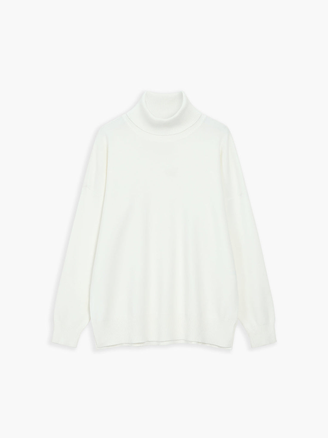 Casual plain turtleneck sweater for women