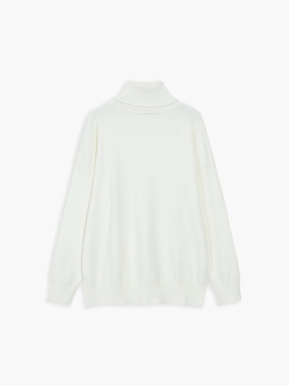 Women’s Turtleneck Sweater - Oversized Knit - Ribbed Cuffs & Hem - Soft & Warm