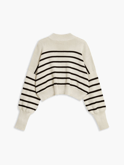 Women's warm embrace stripe pullover sweater