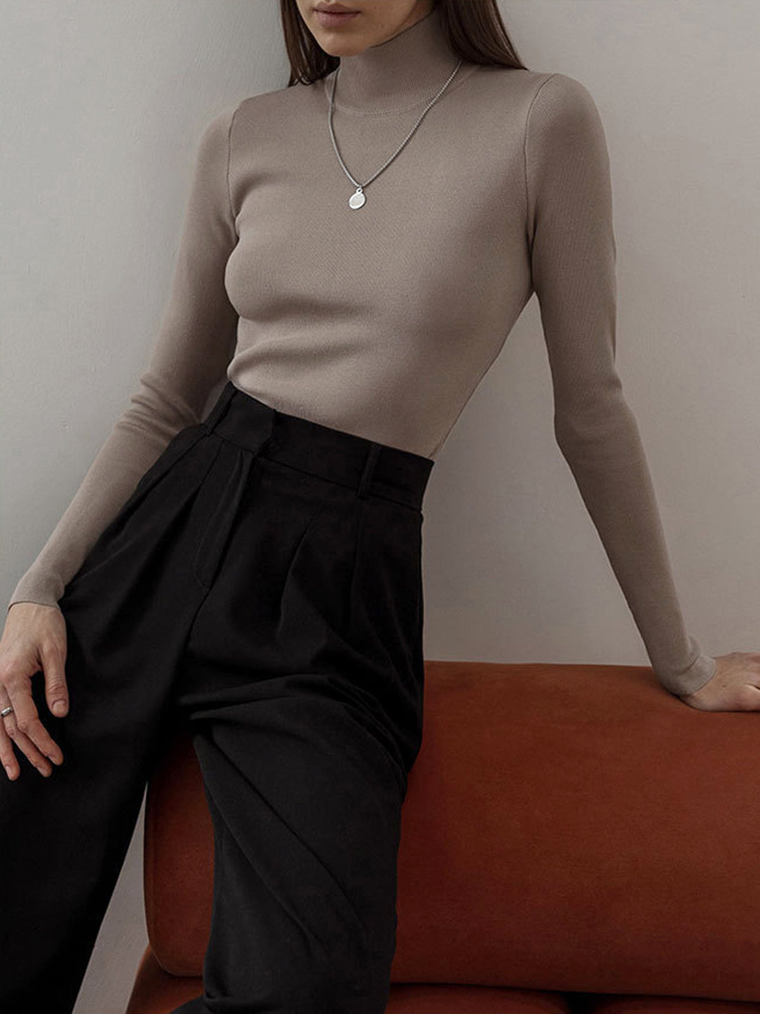 Stylish long sleeve knit top for women