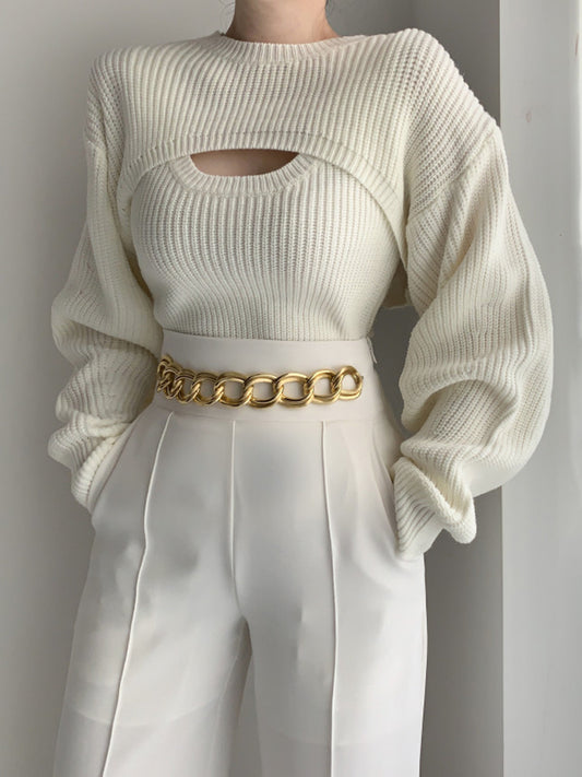 Utility 2-Piece Bolero Sweater Set