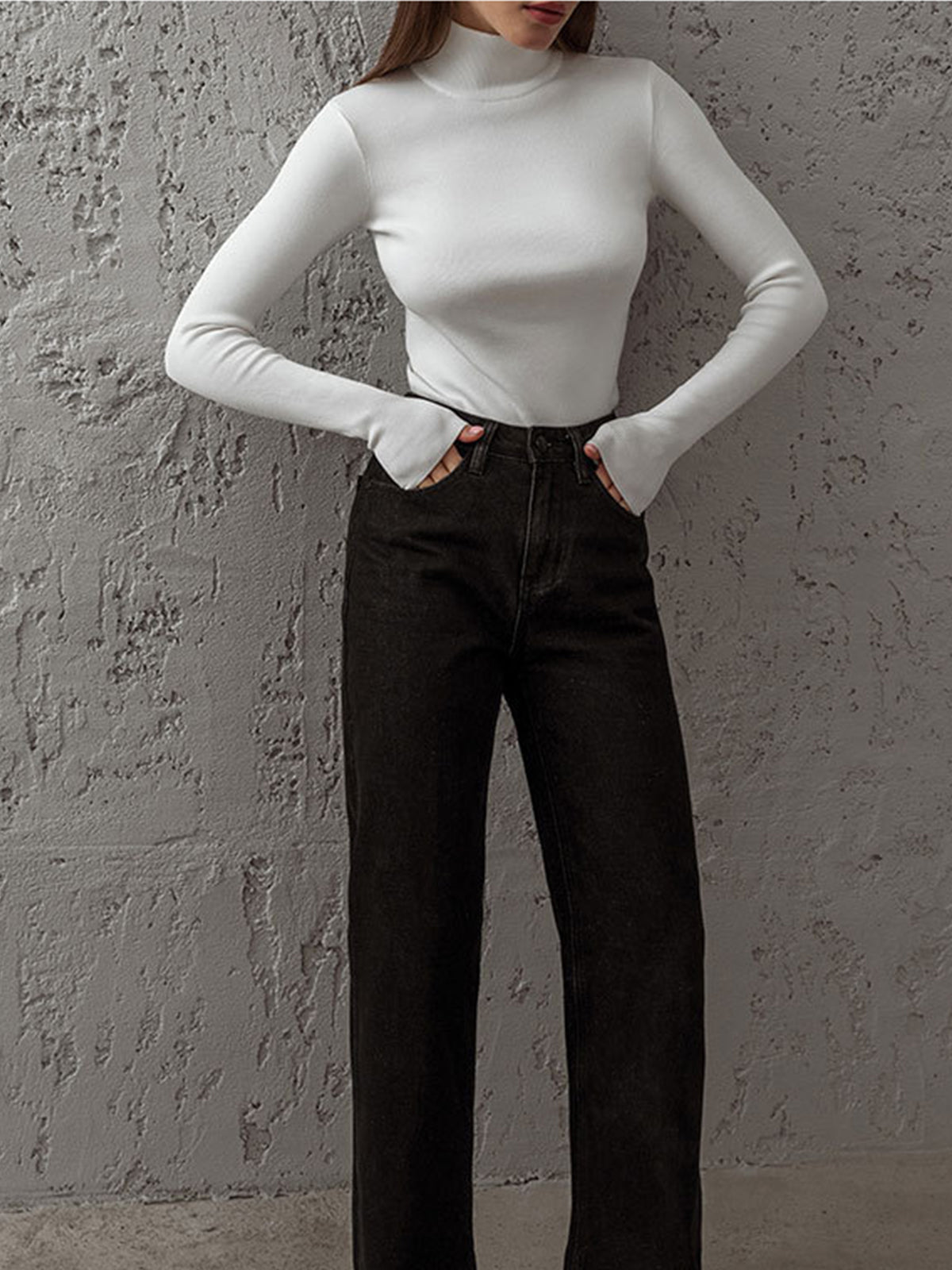 Stylish long sleeve knit top for women