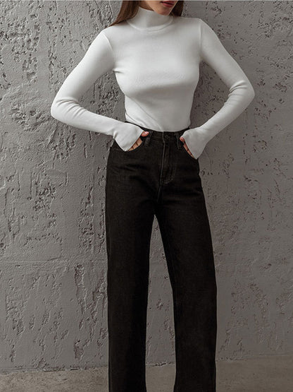 Stylish long sleeve knit top for women