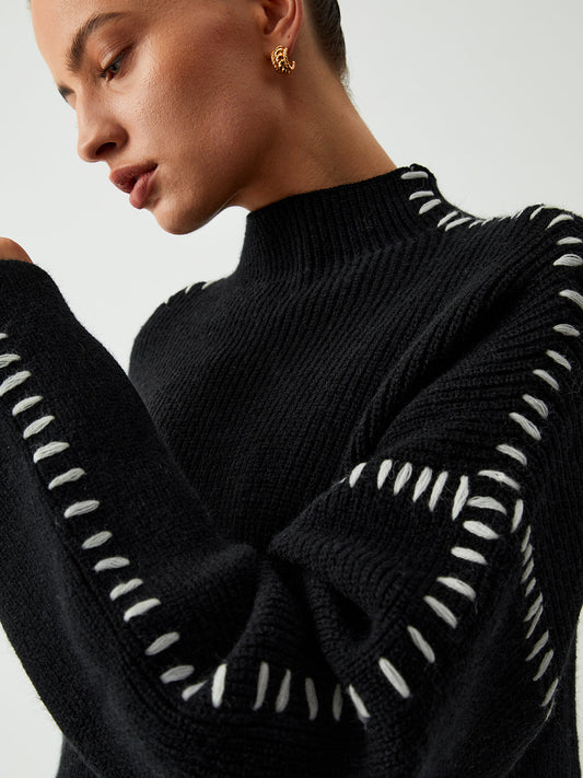 Comfy Oversized Mock Neck Sweater