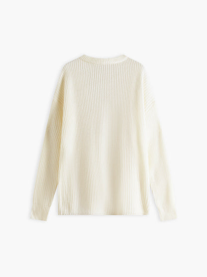 Women’s Sweater – Ribbed Knit – Relaxed Fit – Crew Neck – Long Sleeve Casual Style