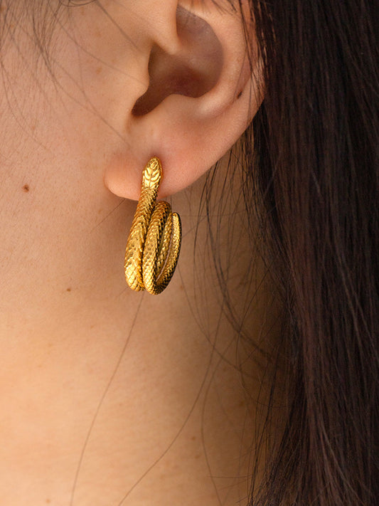 Snake Shape Pua Earrings
