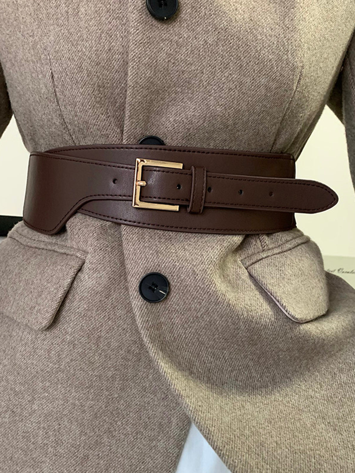 Lokelani -  asymmetric leather belt