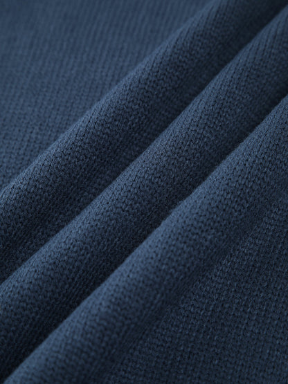 Solid high neck knit sweater for women