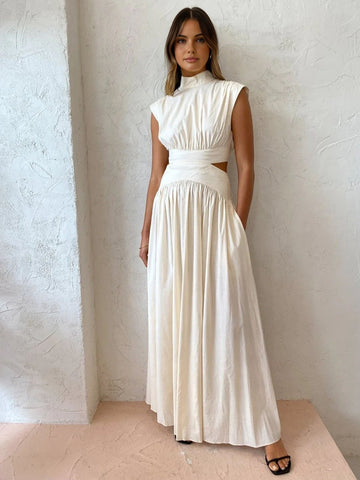 Kina - mock neck cut out long dress