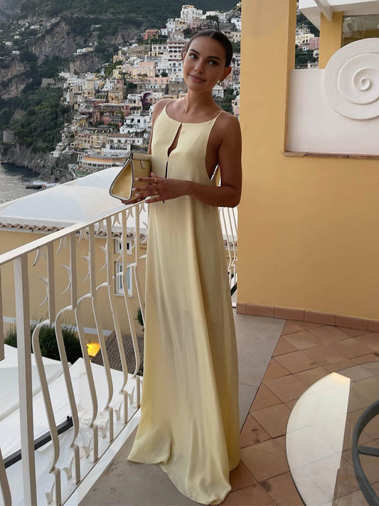 Satin Silk Spaghetti Strap Slip Dress