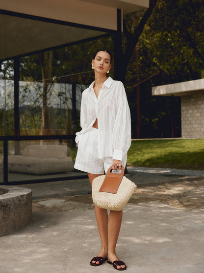 Fiona - two-tone straw bag