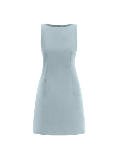 Sleeveless Blazer Style Short Dress in Polyester Blend