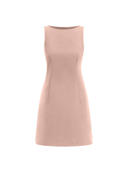 Sleeveless Blazer Style Short Dress in Polyester Blend