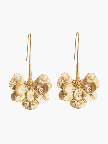 Wahine - blooming flower stud hook earrings