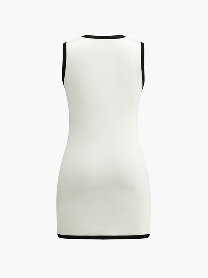 Sleeveless Sweater Dress with Multiple Pockets and Buttons
