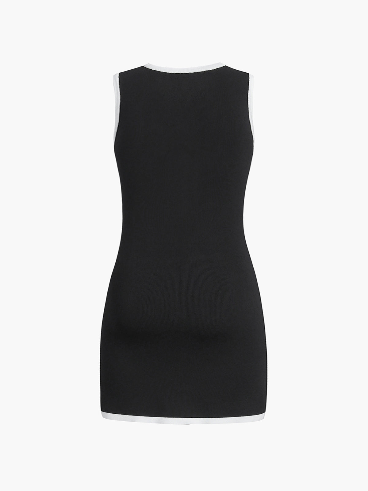 Sleeveless Pocket Detail Button Sweater Dress