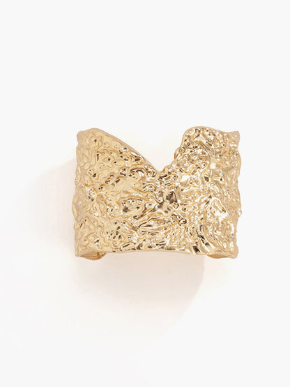 Women’s Cuff Bracelet - Textured Metal - Adjustable Fit - Statement Fashion Jewelry