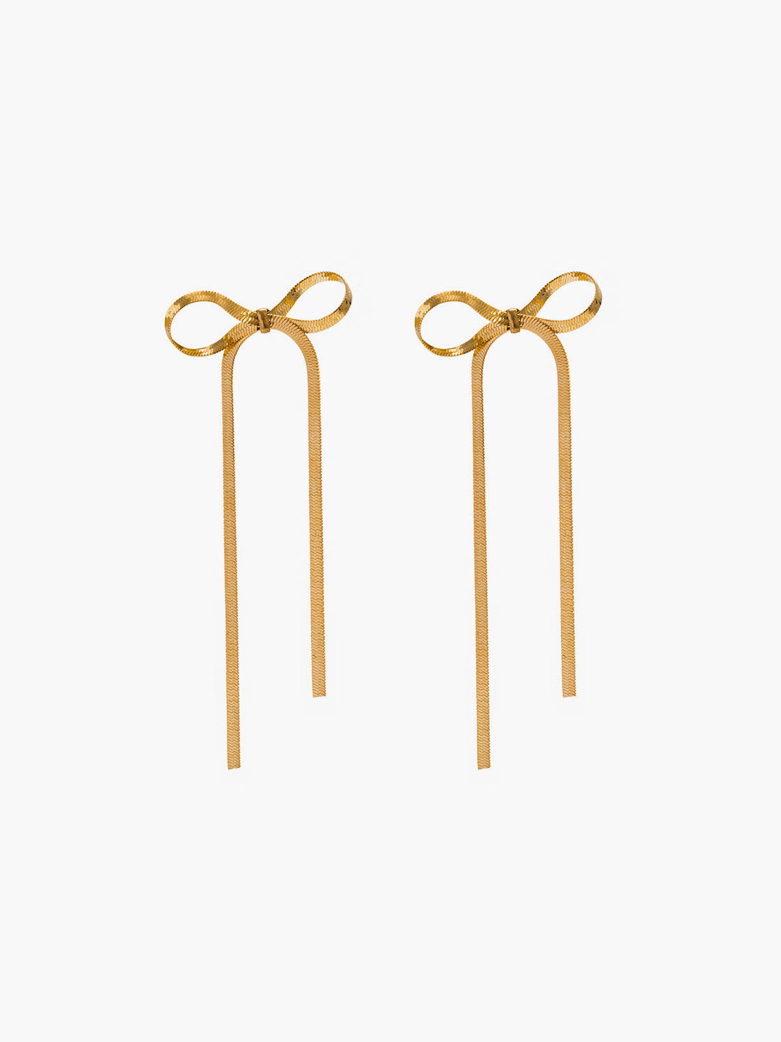 Lilo  - metal ribbon bow earrings