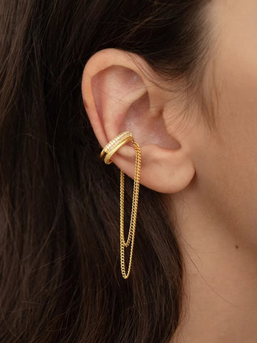 Lila - tassel single ear bone clip