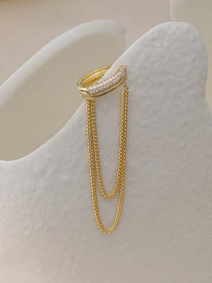 Lila - tassel single ear bone clip