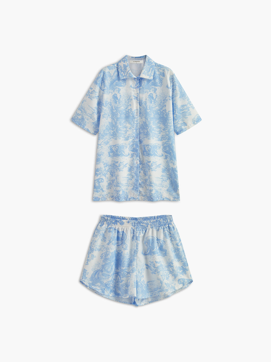 Lili - printed button shirt and shorts set