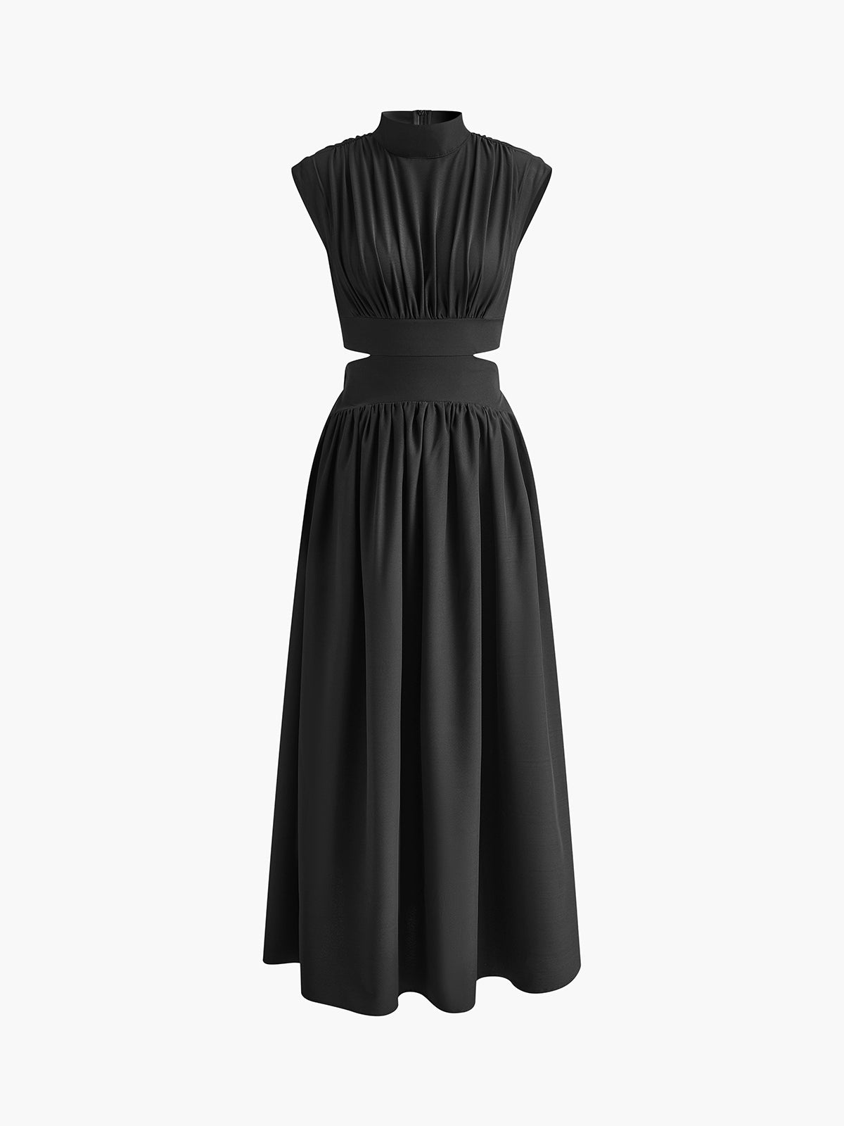Mock Neck Cut-Out Detail Long Dress