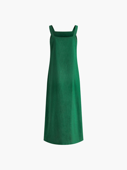Solid Long Cami Dress with Breathable Lightweight Design