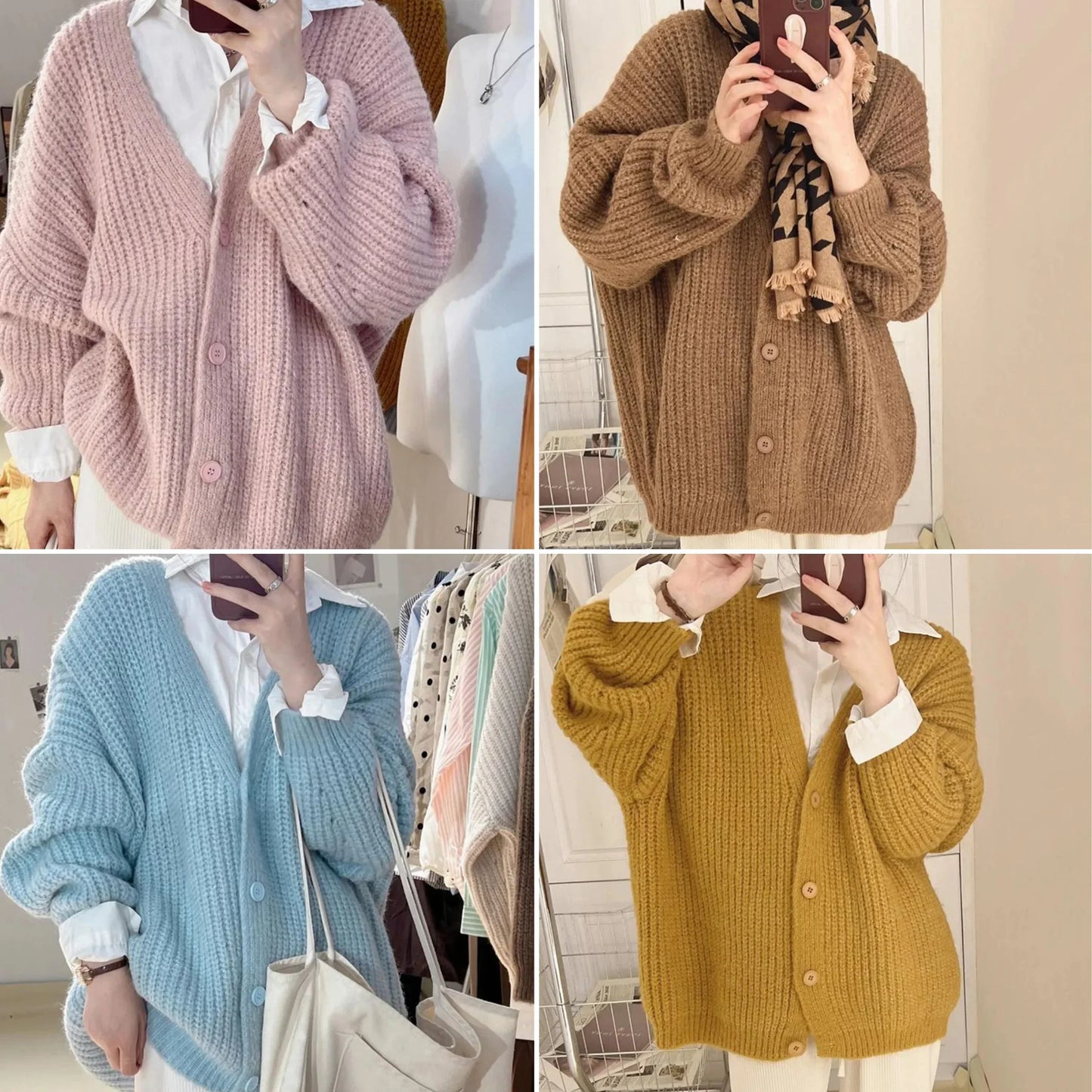 Women's knitted v-neck cardigan