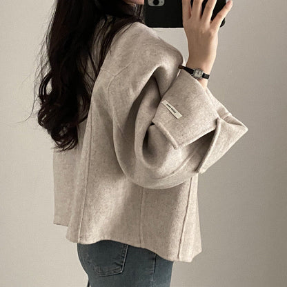 Women's vintage chic v-neck loose jacket