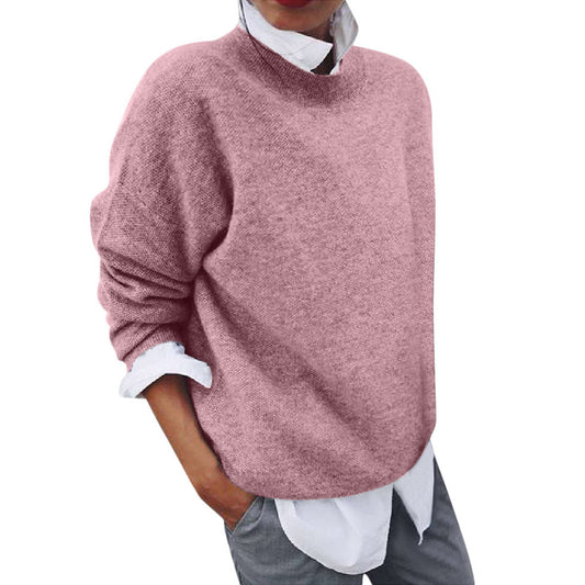 Long-Sleeved Knitted Round Neck Sweater