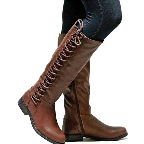 Women's leather lace-up boots