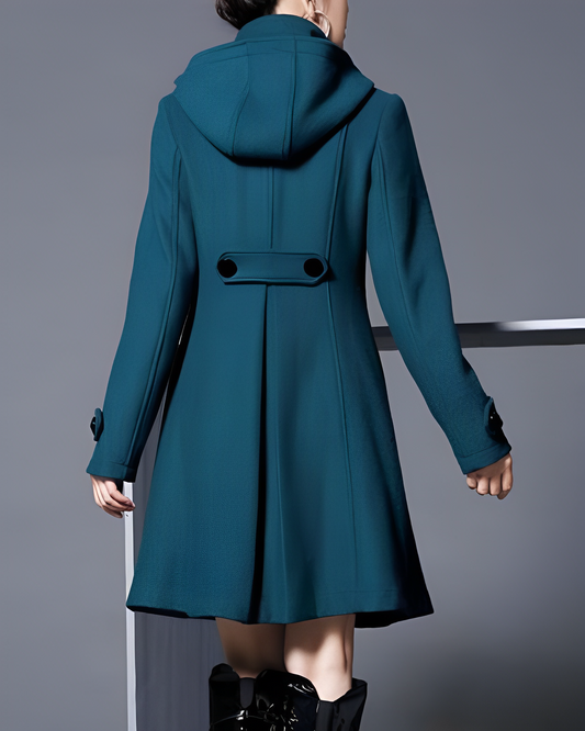 Hooded Windbreaker Mid-Length Cloak Coat