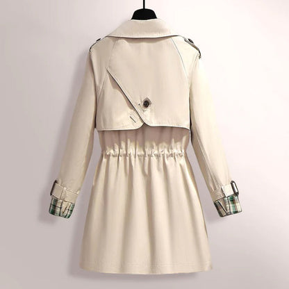 Women's small windbreaker long coat for spring and autumn