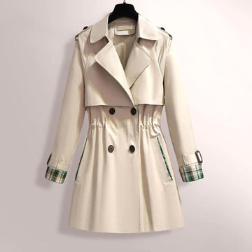 Women's small windbreaker long coat for spring and autumn
