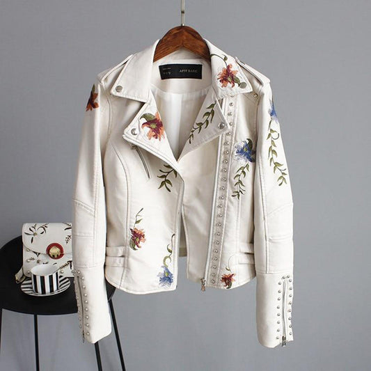 Short Polyurethane Leather Jacket